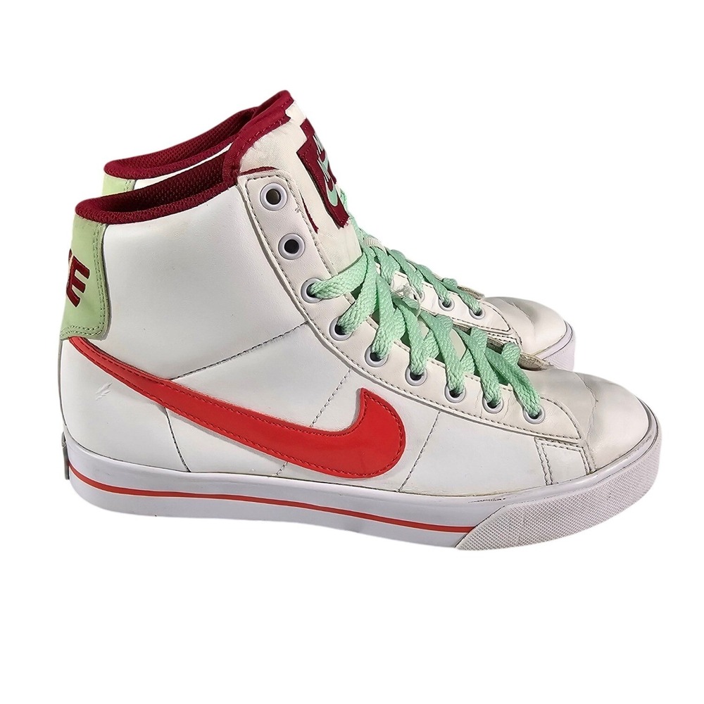 Nike Sweet Classic High Sneakers White Fusion Red Arctic Green 354697-123 Sz 8W